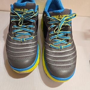Hoka Kids' Gray and Yellow Sneakers